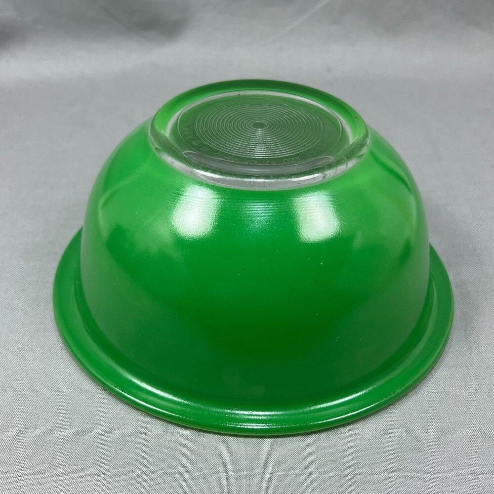Vtg Pyrex 322 1 L Corning NY Glass Green Clear Bottom Mixing Nesting Bowl 80s - Picture 13 of 16